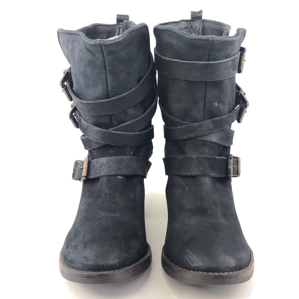 Steve Madden Yale Black Leather Mid Boots 10 M - Picture 4 of 12